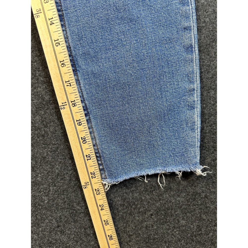 Abercrombie & Fitch The Mom High Rise Jeans Light Wash Blue Denim 25 0 Short - Picture 2 of 8